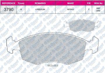FREN BALATASI ON WVA 20907 FIAT DOBLO <-02