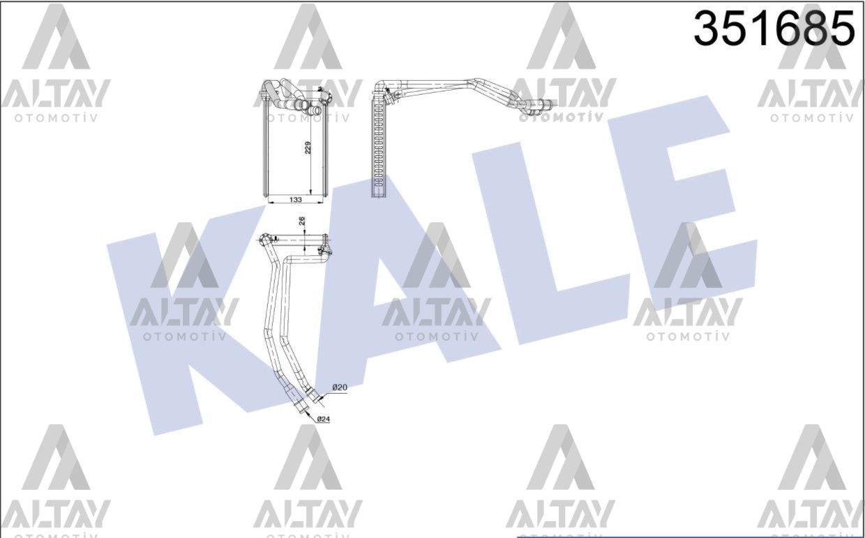 RADYATÖR KALORİFER MEGANE II 08-10 / SCENIC II 03-09 / BRAZING