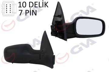 DIŞ DİKİZ AYNASI SAĞ MEGANE 02> ELEKTRİKLİ+ISITMALI+SENSÖRLÜ+SİYAH KAPAK+KONVEKS 7 FİŞ VM-138EHSR
