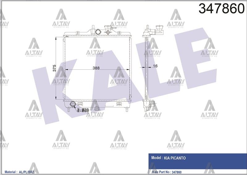 RADYATÖR SU PICANTO 04-11 1.0 - 1.1 / A-T BRAZING