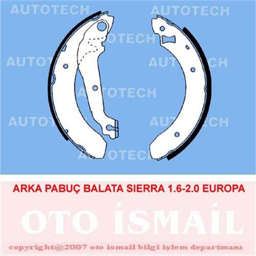 (x) ARKA PABUÇ BALATA SIERRA 1.6-2.0 EUROPA (82-93) (229x57) (GS6207)