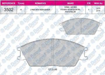 FREN BALATASI ON WVA 21773 HYUNDAI ACCENT EXCEL