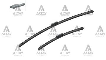 SİLECEK SÜPÜRGESİ TAKIM BERLİNGO 08=> / PARTNER 08=> / P208 / P2008 12=> / FIESTA 12=> / LEON 12=> / IBIZA 17=> / C3 AIRCROS 17=> / CROSLAND X 17=> 16mm BUTON 26''+26'' A414S (650mm+400mm)