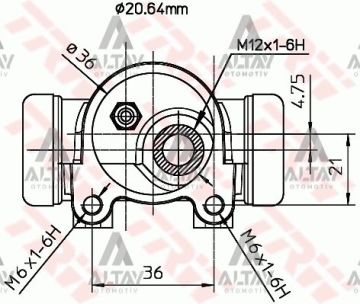 FREN SİLİNDİRİ 207 06=> / 405 87-92 ARKA SAĞ 20.6mm