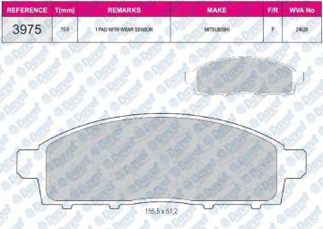 FREN BALATASI ON  WVA 24529 MITSUBISHI L200 2.5TD 09.2001-  2.5 DI-D 10.2007-