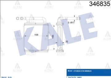 RADYATÖR KALORİFER H-100 MİNİBÜS 94-05 KLİMASIZ ÖN-ARKA (163x165x42) BRAZING