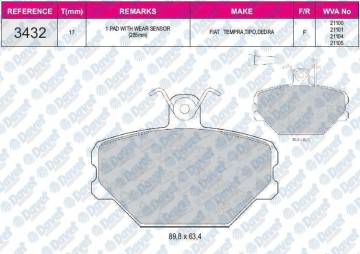 FREN BALATASI ON 597088 WVA 21100 FIAT TEMPRA TIPO 1.6 EM