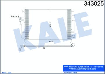 Klıma Radyatoru (Kondanser) Crafter 06>16 Sprınter 906 06>16 Oto / Mek Sanzıman
