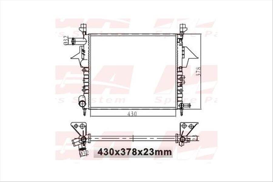 SU RADYATORU MEKANİK ( RENAULT : TWINGO 1.2 16V NAC / 1.2 8V 97-- NAC ) 430×378×23