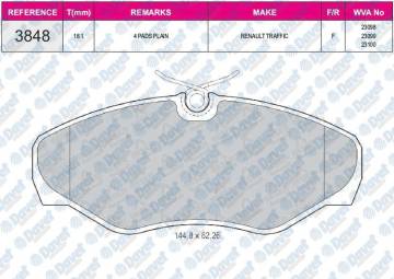 FREN BALATASI ON WVA 23099  TRAFIC VIVARO PRIMASTAR 2001->