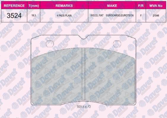 FREN BALATASI ON WVA 29011 FIAT IVECO DAILY 40.8 95->