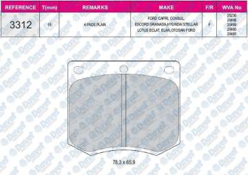 FREN BALATASI ON WVA 20230 FORD TAUNUS 1.6