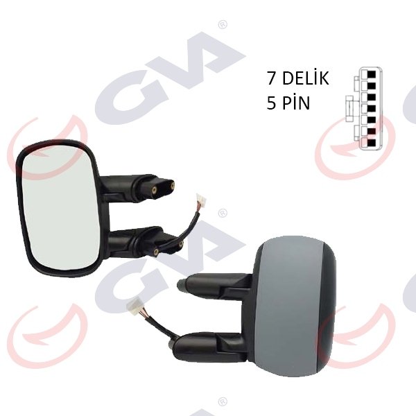 DIŞ DİKİZ AYNASI SOL DOBLO 01> ELEKTRİKLİ+ISITMALI+ASTARLI+KONVEKS 3 FİŞ