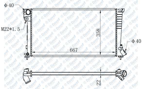 Motor Su Radyatoru Brazıng Partner-Berlıngo-Xsara-306 1.9Dzl Dw8 98-02 Manuel Sanzuman 667X358X22