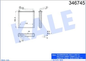 RADYATÖR KALORİFER PASSAT / TİGUAN / SUPERB / GOLF6 / OCTAVIA 04-10 DENSO TİP BRAZING