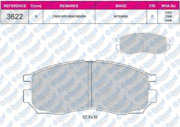 FREN BALATASI ON WVA 21647 MITSUBISHI COLT C58 GALANT A 5A PAJERO 91=>