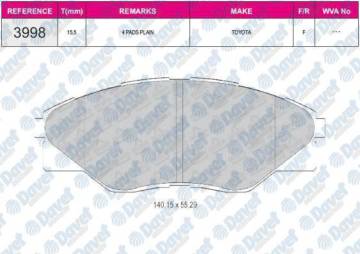 ON FREN BALATASI TOYOTA HILUX 2,7 05> 4×2