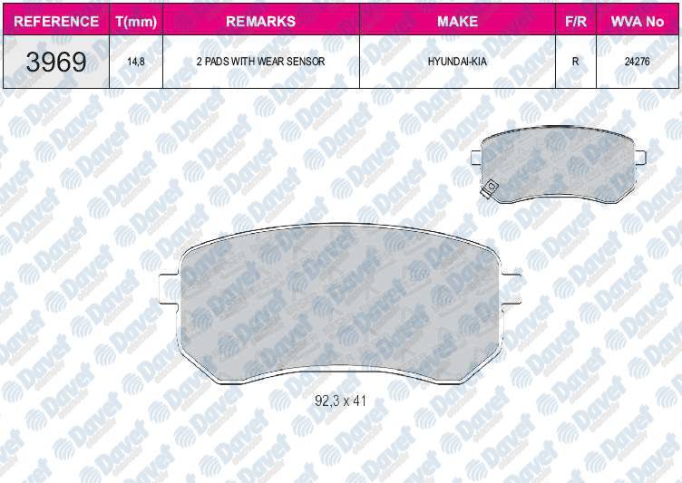 FREN BALATASI ARKA WVA24276 PICANTO I10 08-11