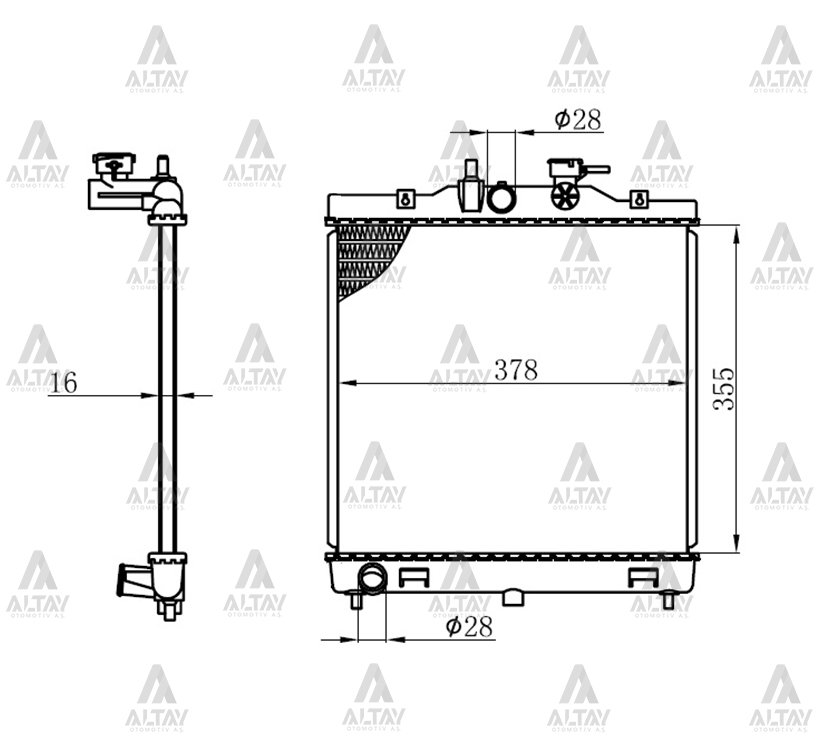 RADYATÖR SU ATOS 06-09 1.0 / PICANTO 04=> 1.0 - 1.1 M-T BRAZING