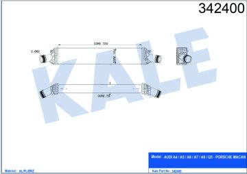 Turbo Radyatoru (720×134×76) Audı A4 A5 A6 A7 A8 Q5 2,7Tdı / 3,0Tdı 08>