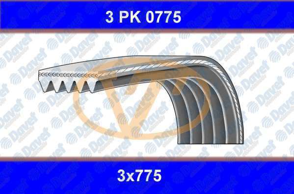 GMB 3PK775 - KANALLI KAYIS CLIO 1,2-1,4 90-98-R19 1,4 ENJ