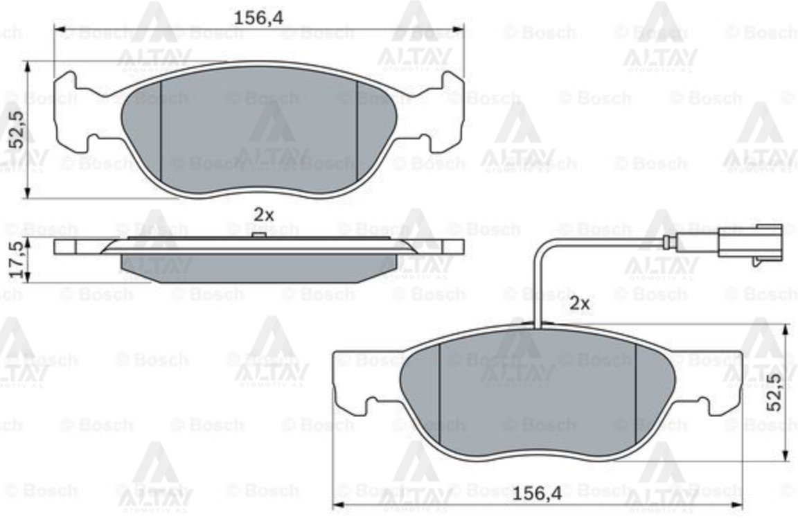 FREN BALATA MAREA  96-07 / BRAVA 95-02 / BRAVO 95-04 / ALFA 145 94-01 TEK FİŞLİ ÖN