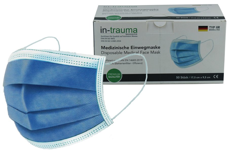 3 KATLI MEDİKAL LASTİKLİ TELLİ YÜZ MASKESİ (MAVİ) (MELTBLOWN) (HIRDAVAT)