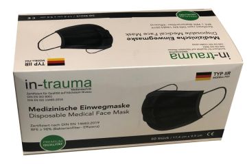 3 KATLI MEDİKAL LASTİKLİ TELLİ YÜZ MASKESİ (SİYAH) (MELTBLOWN) (HIRDAVAT)