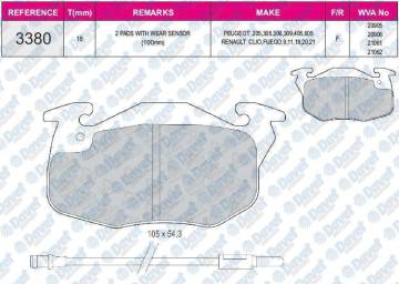 FREN BALATASI ON WVA 20905  R9 R11 R19 YM