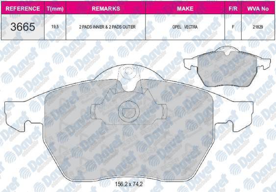 ON FREN BALATASI VECTRA B X20XEV