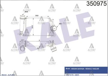 TURBO RADYATÖRÜ (INTERCOOLER) QASHQAI 14=> 1.6 DIG-T / KADJAR 14=>