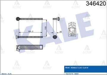 RADYATÖR KALORİFER CLIO IV 12=> / SYMBOL III 12=> / SANDERO II 13=> / CAPTUR 13=> / BRAZING