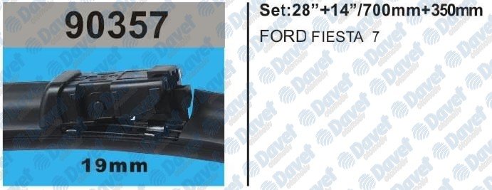 Sılecek Supurgesı 700Mm+350Mm Muz Tıp Aparatlı Ford Fıesta Vıı 17->