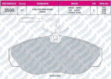 FREN BALATASI ON WVA 21627 PEUGEOT BOXER 1.9 2.0 FIAT DUCATO 2.5 94=>