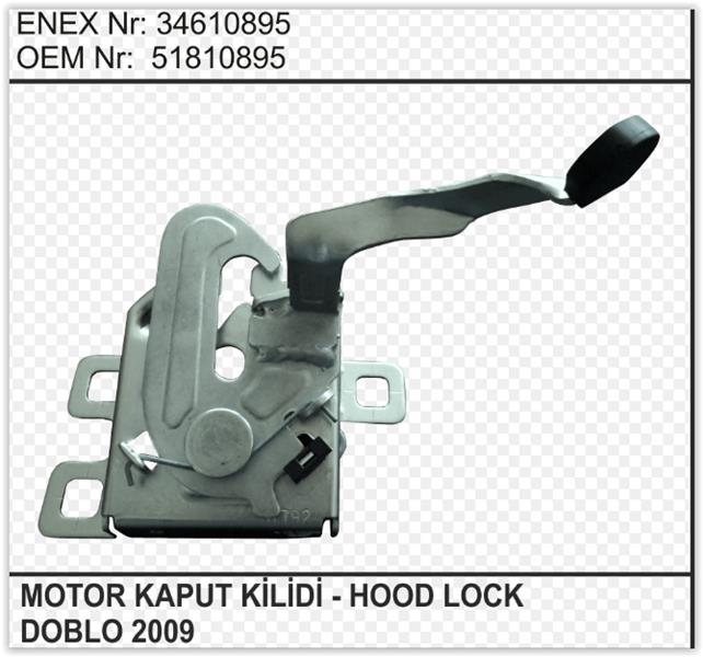 (10895)Motor Kaput Kilidi Doblo-Combo D 09=> (Orj-Montaj)