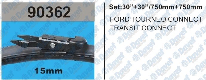 SILECEK SUPURGESI 750MM+750MM MUZ TIP APARATLI FORD TOURNEO CONNECT 13- TRANSIT CONNECT 13-