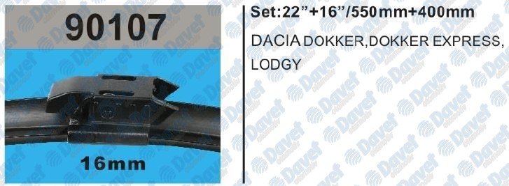 SILECEK SUPURGESI 550MM+400MM MUZ TIP APARATLI DOKKER 15- DOKKER EXPRESS 15- LODGY 15-