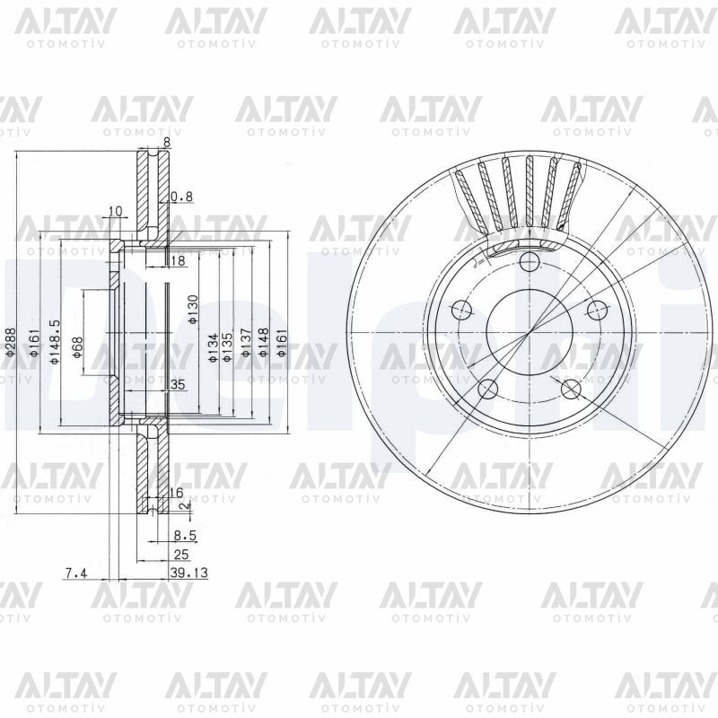 FREN DISKI PASSAT / A4 / A6 / SUPERB 97-04 / ON 288mm (SET)