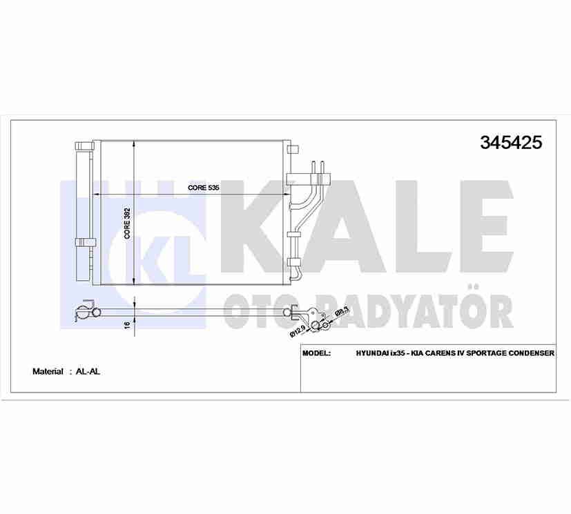 RADYATÖR KLİMA IX-35 10-15 / SPORTAGE 11-15 2.0 DİZEL
