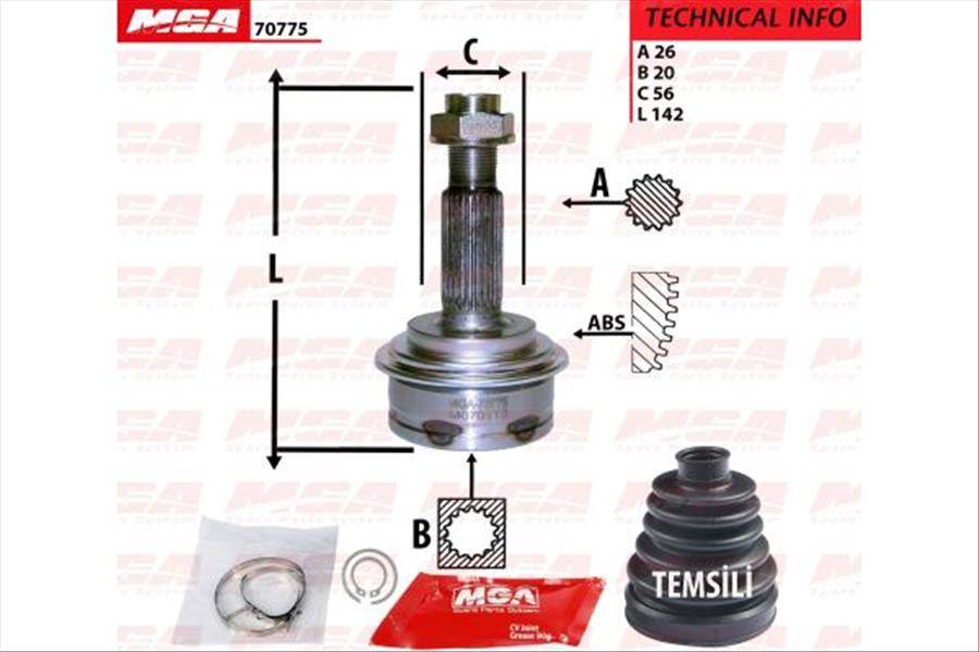 AKS KAFA DIS-(TOYOTA: YARIS 06>11 ''1.3 16V FRANSA MONTAJ'' )  (26×20×56)