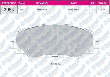 FREN BALATASI ON TOYOTA COROLLA 07-12 AURIS 07-12 URBAN CRUISER 09-> / TREZIA 10-> RAV4 06->