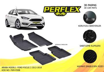 PERFLEX 3D X-MAT HAVUZLU PASPAS ÇEŞİTLERİ BEJ FORD FOCUS III 2012+ 3D X-MAT 5 PCS