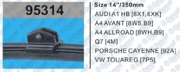 Sılecek Supurgesı Arka 350Mm Muz Tıp Aparatlı Audı A1 Hb 10- A4 Avant 15- A4 Allroad 16- Q7 15- Porsche Cayenne 10- Vw Touareg 10-