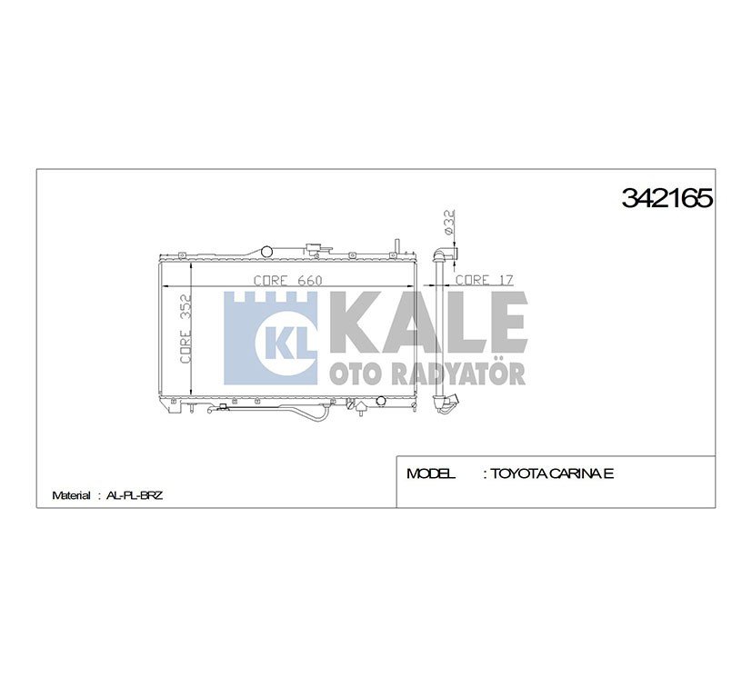 RADYATÖR SU CORONA 92-95 / CARINA 96-97 A-T BRAZING
