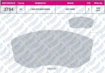 FREN BALATASI ON WVA 23431 FORD TRANSIT V184 2000-2006