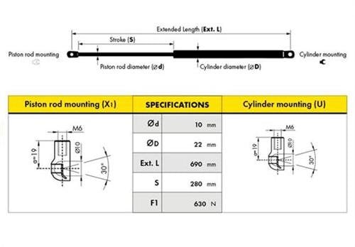 BAGAJ AMORTİSÖRÜ KNG EXP 00=> (D0025)