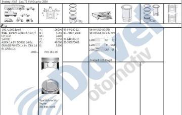 SEGMAN STD 72MM FIAT DOBLO ALBEA 1.4 8V