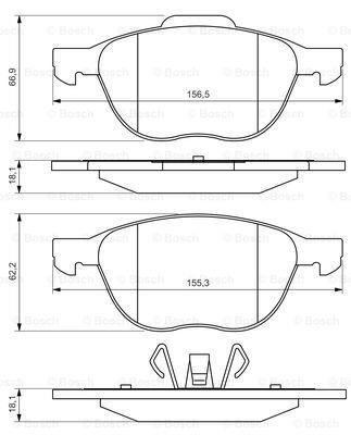 Ön Balata Focus 04=>07=>14=> Cmax 1.6 Tdcı 03=>07=>11=>Volvo S40 04=>V50 04=>C30 V70 Mazda 3 5