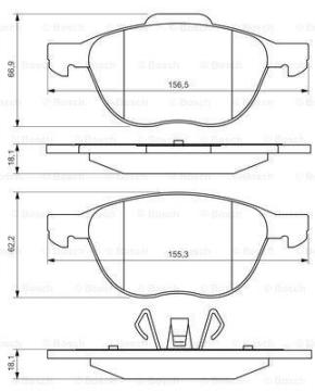 Ön Balata Focus 04=>07=>14=> Cmax 1.6 Tdcı 03=>07=>11=>Volvo S40 04=>V50 04=>C30 V70 Mazda 3 5
