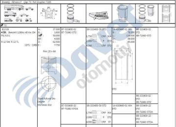 Gomlek Std 73Mm Renault R12 1300